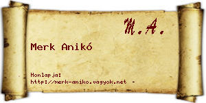 Merk Anikó névjegykártya